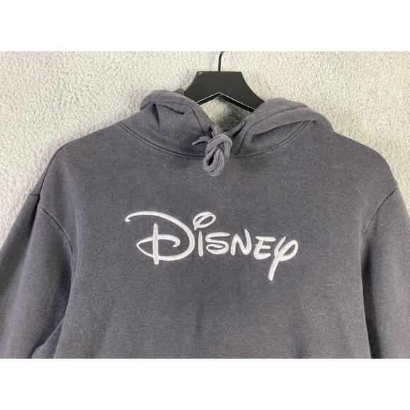 Disney Vintage Black Hoodie Unisex Small Pullover with Spellout Logo - Picture 9 of 9